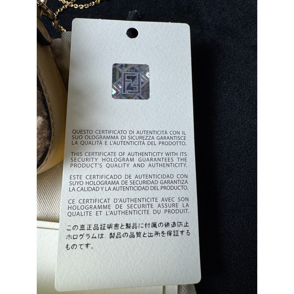 Fendi Baguette Bag Tan and Gold Shearling Mini with original COA, tags, dust bag - Picture 16 of 16